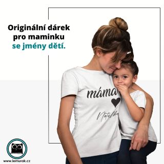 Toto tričko udělá radost každé mamince 🥰 Na tričko napíšeme jména dětí dle Vašeho přání ❤️ 𝘄𝘄𝘄.𝗹𝗲𝗺𝘂𝗿𝗮𝗸.𝗰𝘇 🔎 "máma se jmény...