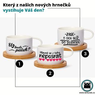 Napište nám do komentáře, jaký máte dneska den 😊 Naše nové hrníčky "makronky" s podtáckem jste si oblíbili a proto pro vás...